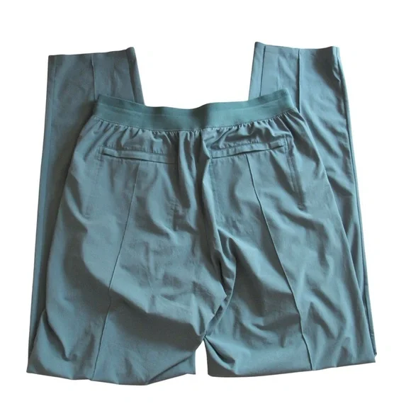 Athleta Brooklyn Heights High Rise Pants 8 Tall Teal Featherweight Stretch Airy - Picture 4 of 9